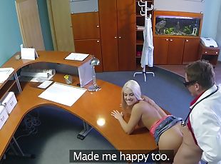 Perfect Sexy Blonde Gets Probed By Doctor On Reception Desk 1