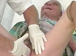 92 years old granny rough fisted by a doctor