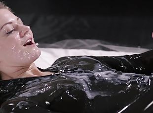 Latex Strapon Solo Until Huge Ejaculation