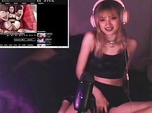 Blonde Anime Teen REALLY CAUGHT reacting to SweetieFox Anal Video