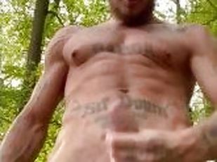 Outdoor public jerk off XL cock