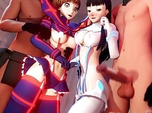 Chie And Yukiko Gets Gangbang While Cosplaying Ryuko and Satsuki[Persona] [SFM]