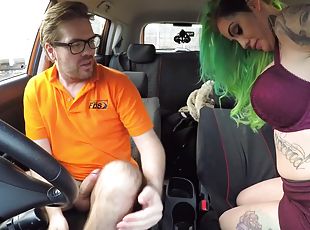 Ryan Ryder and Madison Phoenix relax at a driving lesson