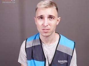 Amazon driver fucked with  HUGE DILDO