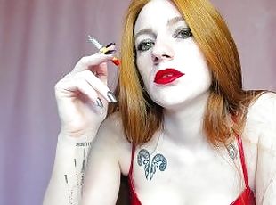 redhead smoking