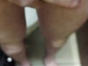 Completely naked and masturbating in 2 public bathrooms in 1 day (second public supermarket toilet)