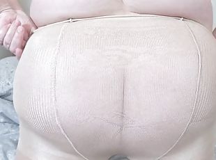 Bbw milf wife in pantyhose - amateur real homemade big tits round ass pantyhose