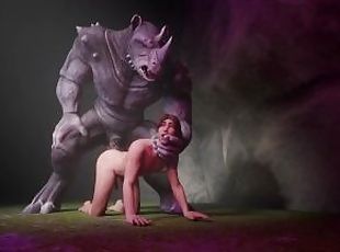 Rhino Mating with Twink Boy (Gay Furry) / Wild Life Furries