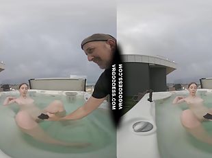 Behind The Scenes Filming Pretty Lika Rooftop Jacuzzi Dildo Masturbating