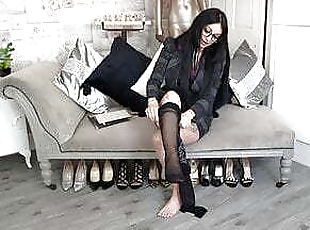 Cassie C love black pantyhose