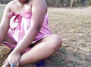 Hot Desi Sexy Bhabhi Girl Shows Sexy Boobs By Doing Bath Show In Outdoor, Also Roams In Forest