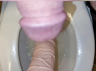 Mistress makes bearded sissy piss on strap on and suck it clean femdom