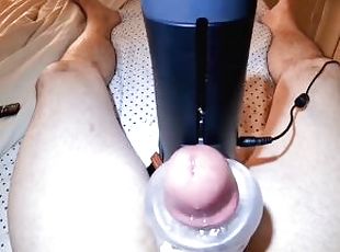 Thehandy fleshlight Masturbation, milking my swollen stiff cock makes me moan with pleasure