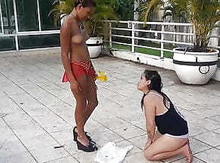 latina teen humiliate female sub with feeding