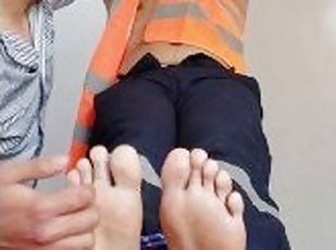 Worker Feet and Armpits Tickled Insanely