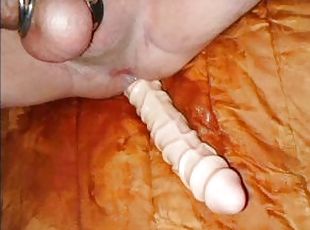 Homo Kotilainen using big dildo in his asshole