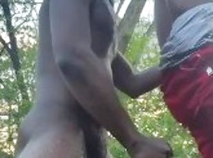 DRINKING PISS & CUM IN THE FOREST (JFF:blackkjuicyy)