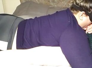 Swallowing a load after a 30 minute blowjob (side view)