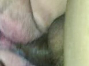 Nasty hairy ex’s wet pussy, taking big black dick