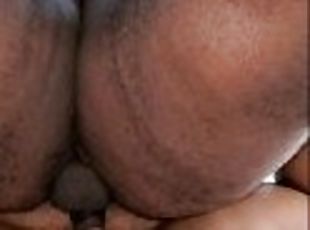 Ebony chubby guy bhm fucks ebony BBW fat clit balls deep close up with creampie ASMR cumpilation