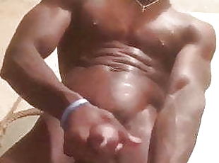 Black guy muscle jerk