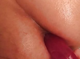 Giving my man CLOSE UP FIRST TIME PAINFUL ANAL with dildo and sucking with mouth creampie ????