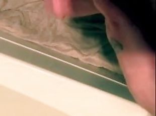 PISSING IN THE BATHTUB AND ON THE FLOOR PEE HUGE DICK DADDY REVAN