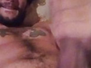 Jerking, with a bit of moaning and hairy face