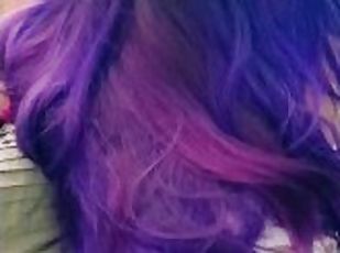 Purple hair hot slut makes me cum quick