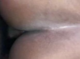 My Black BBW wife's ass swallowing my dick