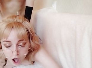 Nerdy girl turned out to be a real slut