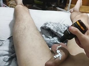 Shaving my pubes and then putting after shave cream on my penis