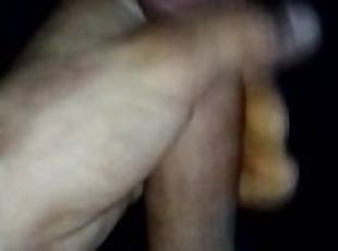 Jerking off big dick till cumshot