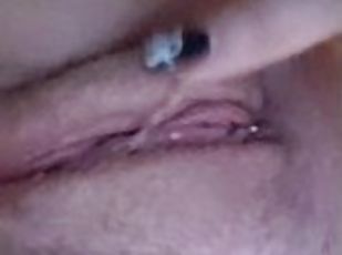 masturbation, fitta-pussy, amatör, creampie, fingerknull, sprut, ensam, tatuering