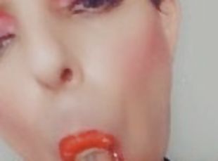 What dat mouth DO?! Sissy lipstick tease.