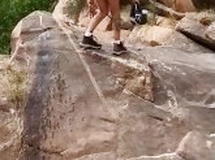 Petite blonde rock pee