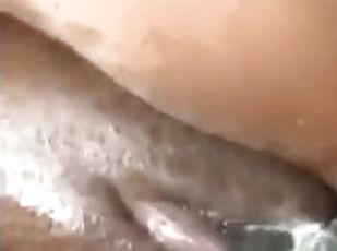 Ebony cream on my dick