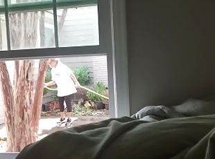 Jerking off in front of window while neighbor is outside pt 3