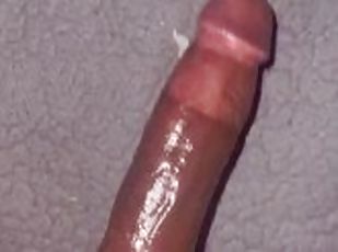 Edging my Big Black Wet Cock