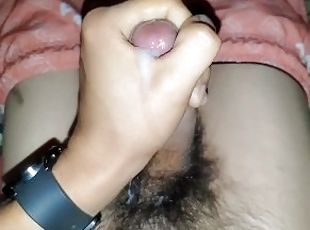Bushy beautiful penis cumming