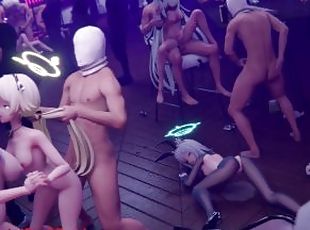 ???? Neon Bar Party  4K ULTRA HD Interracial 3D HENTAI Group Sex