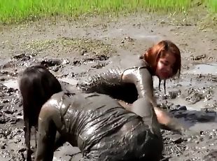 Two japan girls in mud