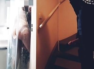 straight roommate caught secretly jerk off while hot guy fuck himself under shower