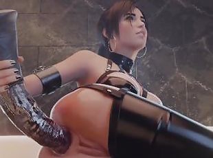 Lara Croft Test Horses Dildo 60 FPS High Quality 3D Animated 4K