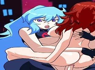 Friday Night Funkin Animation Skyblue and Girlfriend Having Hard Sex with CREAMPIE CUM