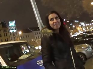 Cute brunette babe from the street fucked real good