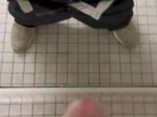 Masturbating in Front of Mirror in Public Bathroom