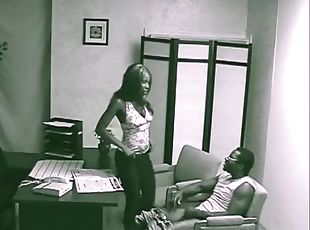 SCANDALOUSGFS - Black Babe Blowjob and Fuck on CCTV