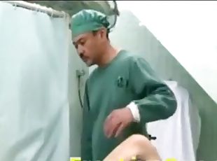 Doctors gangbang fuck patient in operating room