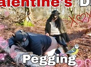 Valentine's Day Pegging in the Woods Surprise Woodland Public Femdom FLR Bondage BDSM FULL VIDEO